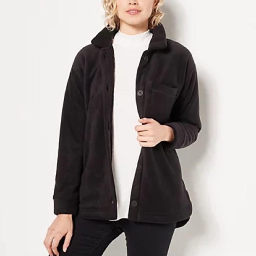 Cuddl Duds Fleece Bonded with Sherpa Shirt Jacket